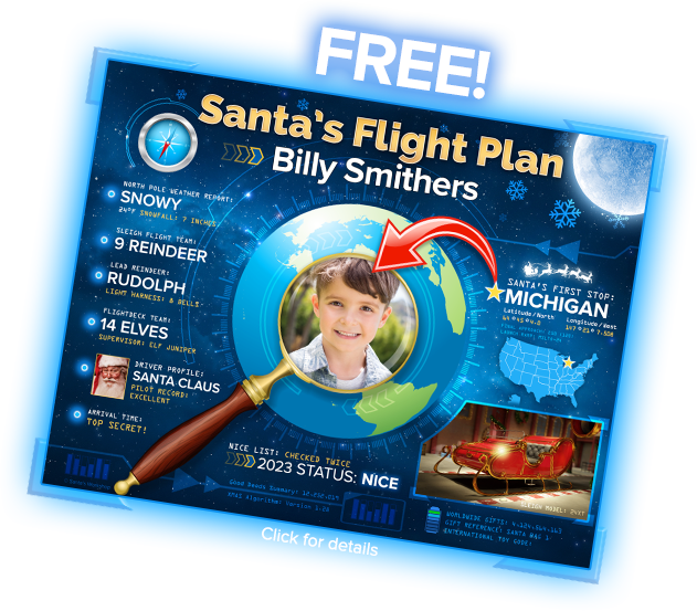Free Personalized Santa Flight Plan for Your Child!
